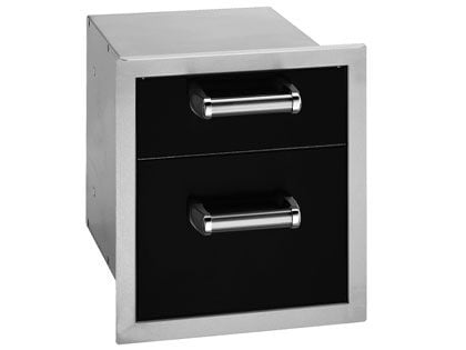 Fire Magic Echelon Flush 14-Inch Black Double Access Drawer With Soft Close