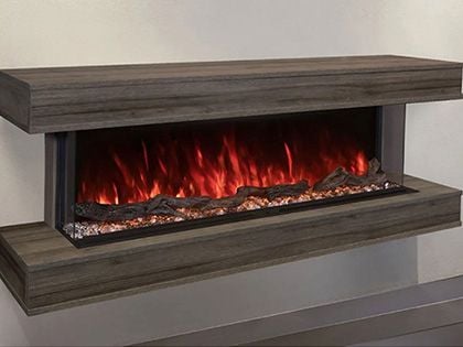 Modern Flames 56-inch Landscape Pro Multi Linear Electric Fireplace with Floating Mantel Set