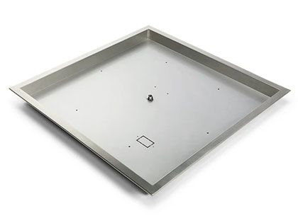 HPC Fire Stainless Steel Square Drop-In Fire Pit Bowl Pan