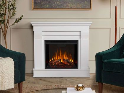 Chateau 41-Inch Electric Fireplace Mantel in White