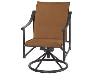 Gensun Morro Bay Cast Aluminum Padded Sling Swivel Rocker Armchair