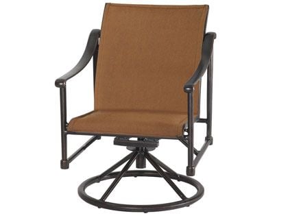 Gensun Morro Bay Cast Aluminum Padded Sling Swivel Rocking Lounge Chair