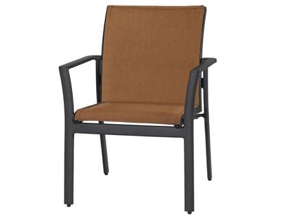Gensun Echelon Cast Aluminum Stackable Padded Sling Dining Arm Chair
