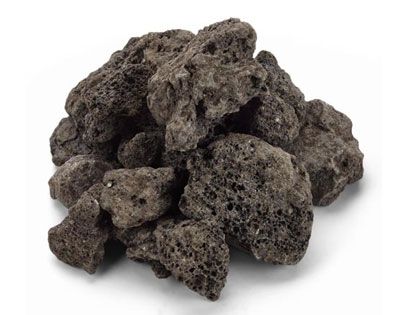 HPC Fire Black Lava Rock, 1/2 Cubic Foot