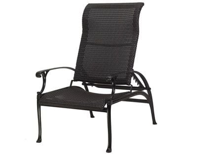 Gensun Michigan Cast Aluminum Woven Reclining Outdoor Patio Chair