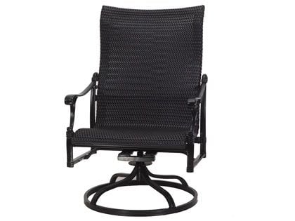 Gensun Michigan Cast Aluminum Woven High Back Swivel Rocking Lounge Chair