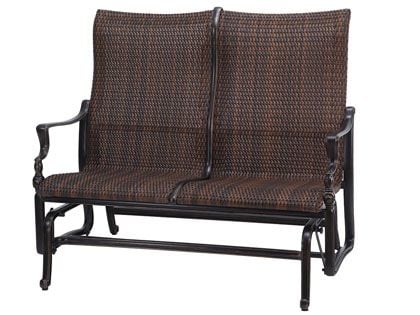Gensun Bel Air Cast Aluminum Woven High Back Loveseat Recliner