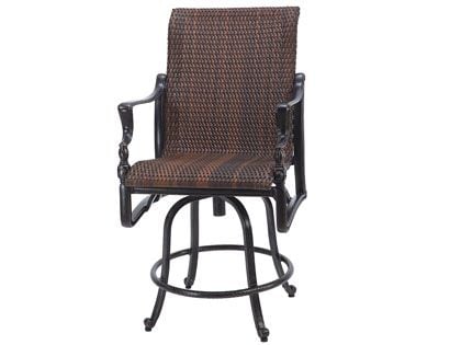 Gensun Bel Air Cast Aluminum Woven Swivel Balcony Height Armchair