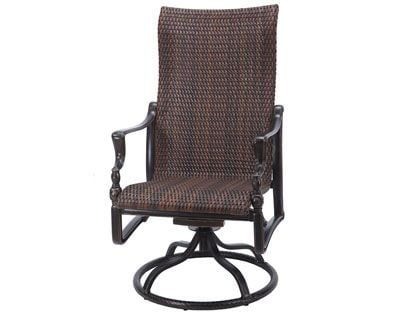 Gensun Bel Air Cast Aluminum Woven High Back Swivel Rocker