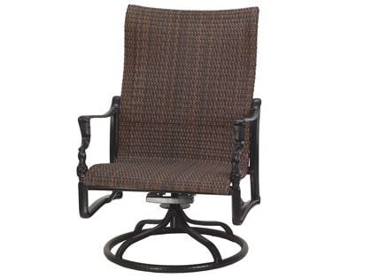 Gensun Bel Air Cast Aluminum Woven High Back Swivel Rocking Lounge Chair