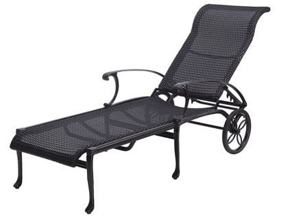 Gensun Michigan Cast Aluminum Woven Patio Chaise Lounger