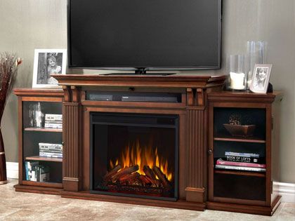 Calie 67-Inch Electric Fireplace TV Stand in Dark Espresso
