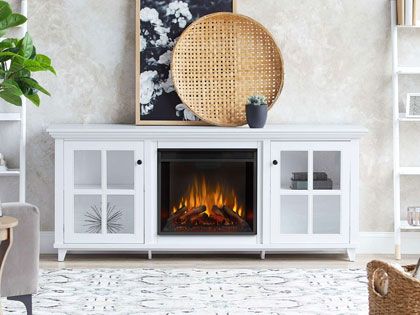 Norwell 73-in Electric Fireplace TV Stand in White