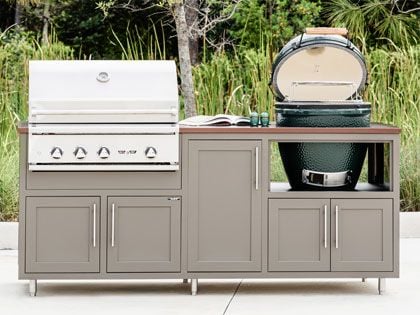 Challenger Designs 7-Ft Outdoor Kitchen Island with 32-Inch Delta Heat Gas Grill