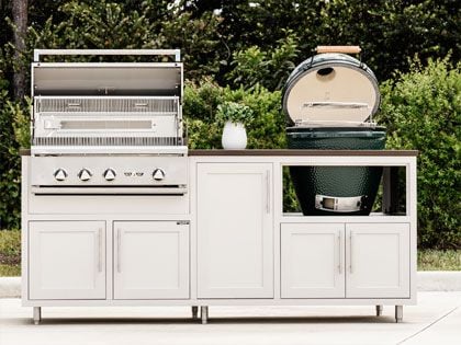 Challenger Designs 7-Ft Outdoor Kitchen Island with 32-Inch Delta Heat Gas Grill