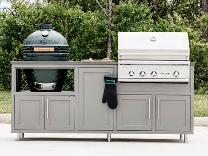 Challenger Designs 7-Ft Outdoor Kitchen Island with 32-Inch Delta Heat Gas Grill