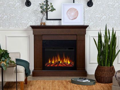 Crawford Slim 48-Inch Electric Fireplace Mantel in Chestnut Oak