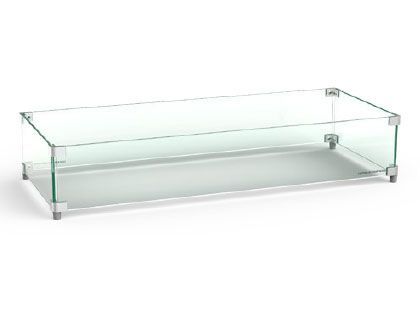 American Fyre Designs Milan Linear Glass Wind Guard, 51.5 x 14.5 Inches