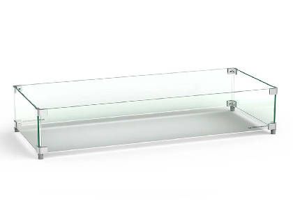 American Fyre Designs Large Rectangular Glass Wind Guard, 43 x 14.5 Inches