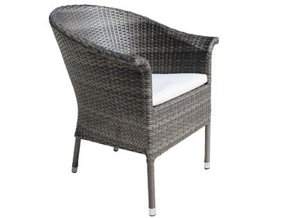 Hospitality Rattan Spectrum Wicker Stackable Cushion Outdoor Dining Arm Chair