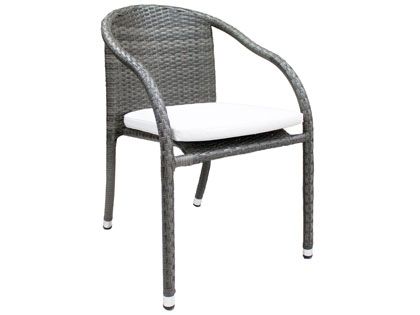 Hospitality Rattan Spectrum Wicker Stackable Cushion Outdoor Dining Arm Chair