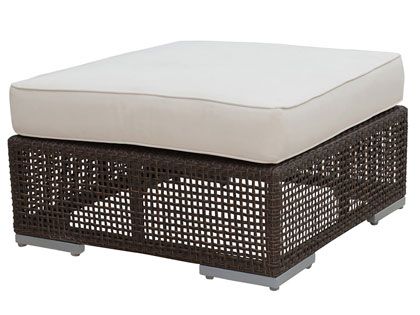 Hospitality Rattan Atlantis Wicker Cushion Outdoor Square Ottoman
