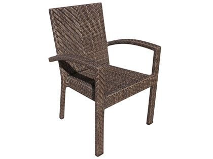 Hospitality Rattan Atlantis Stackable Wicker Outdoor Dining Arm Chair