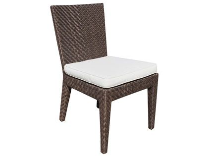 Hospitality Rattan Atlantis Wicker Cushion Outdoor Dining Side Chair