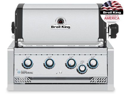 Broil King Imperial 32-Inch S 470 4-Burner Built-In Gas Grill With Rear Infrared Burner & Rotisserie Kit