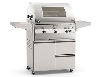 fire magic aurora A660i 34-inch freestanding grill with magic window, backburner, and rotisserie
