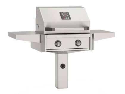 AOG T-Series 24-Inch 2-Burner Gas Grill on Accessible In-Ground Post Base (Includes Hood Side Handle)