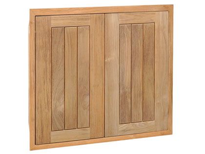 Pacific Teak Millworks 24-Inch Cottage Panel Teak Wood Double Access Door