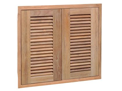 Pacific Teak Millworks 24-Inch Louvered Panel Teak Wood Double Access Door