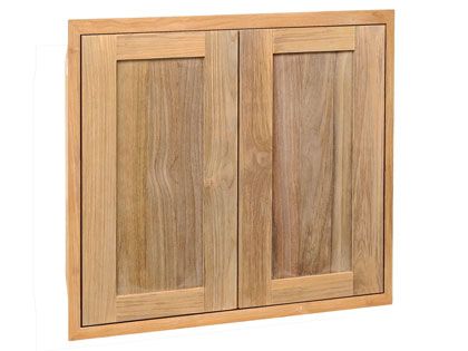 Pacific Teak Millworks 24-Inch Shaker Panel Teak Wood Double Access Door