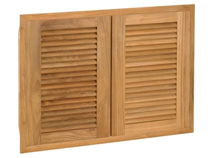 Pacific Teak Millworks 30-Inch Louvered Panel Teak Wood Double Access Door