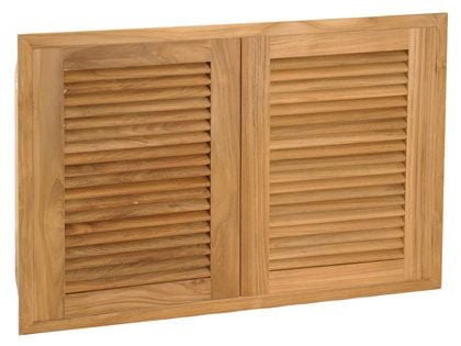 Pacific Teak Millworks 34-Inch Louvered Panel Teak Wood Double Access Door