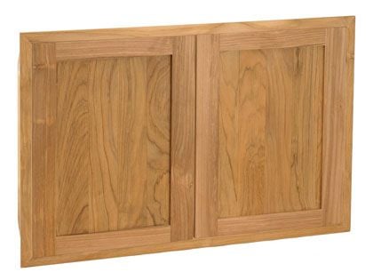 Pacific Teak Millworks 34-Inch Shaker Panel Teak Wood Double Access Door