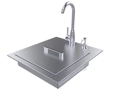 Sunstone 20-Inch ADA Compliant Single Sink with Cover & Hot/Cold Faucet