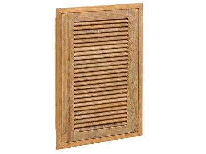 Pacific Teak Millworks 18-Inch Full Height Louvered Panel Teak Wood Single Access Door - Right Hinge