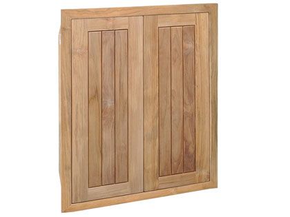 Pacific Teak Millworks 24-Inch Full Height Cottage Panel Teak Wood Double Access Door