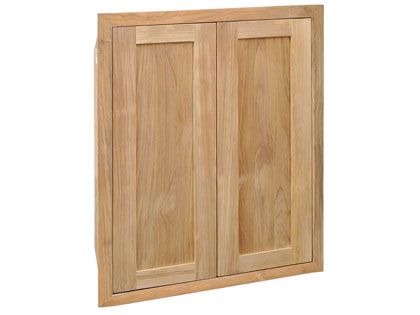 Pacific Teak Millworks 24-Inch Full Height Shaker Panel Teak Wood Double Access Door