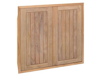 Pacific Teak Millworks 30-Inch Full Height Cottage Panel Teak Wood Double Access Door