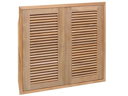 Pacific Teak Millworks 30-Inch Full Height Louvered Panel Teak Wood Double Access Door