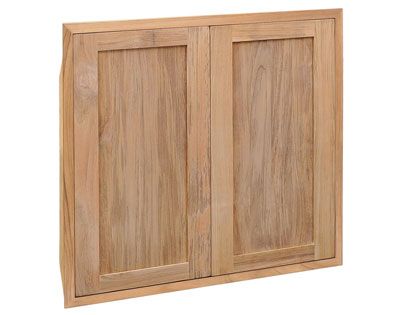 Pacific Teak Millworks 30-Inch Full Height Shaker Panel Teak Wood Double Access Door