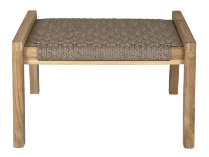 Admiral Teak Rope Ottoman in Charcoal Grey