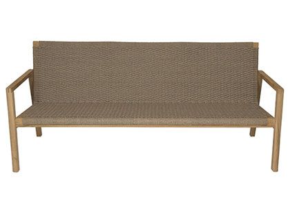 Admiral Teak Rope Patio Loveseat in Brown Sand