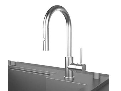 Hestan Outdoor-Grade Hot and Cold Single Handle Faucet with Pull-Out Spray