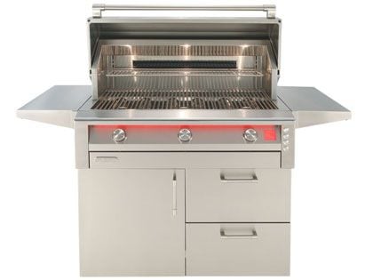 Alfresco 42-Inch AIPG Intelligent Professional Gas Grill With Thermaglass Radiant Shields, Rear Infrared Burner & Rotisserie Kit