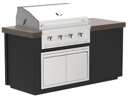 Videl 6-Ft Alta Outdoor Kitchen Island with Gran Fuego 36-Inch 4-Burner Gas Grill