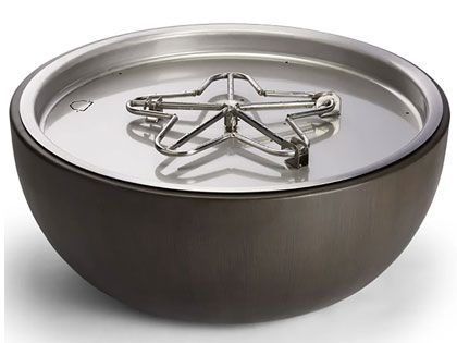 HPC Fire 35-Inch Round Powder Coated Aluminum Gas Fire Bowl, with On/Off Series - Electronic Ignition